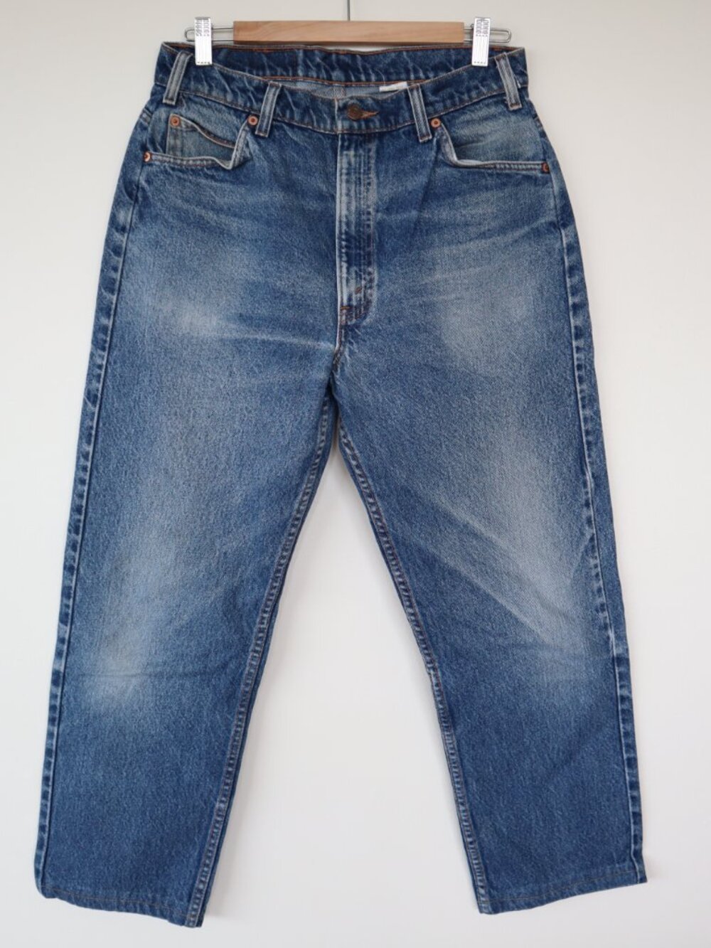 Vintage 90s Levi's Orange Tab 505 Straight Leg Blue Jeans, Size 36/32
